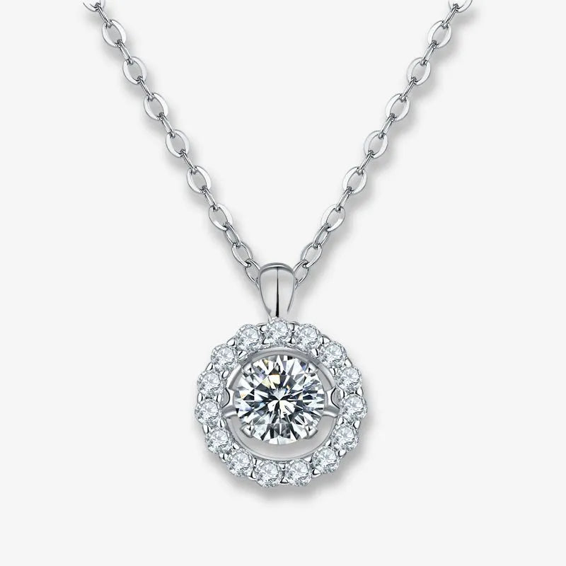 The Novalisse Moissanite Dancing Halo Necklace - Chantal Vaulet