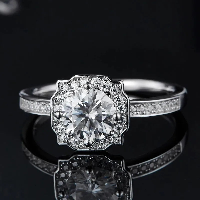 The Orliana Moissanite Halo Ring - Chantal Vaulet