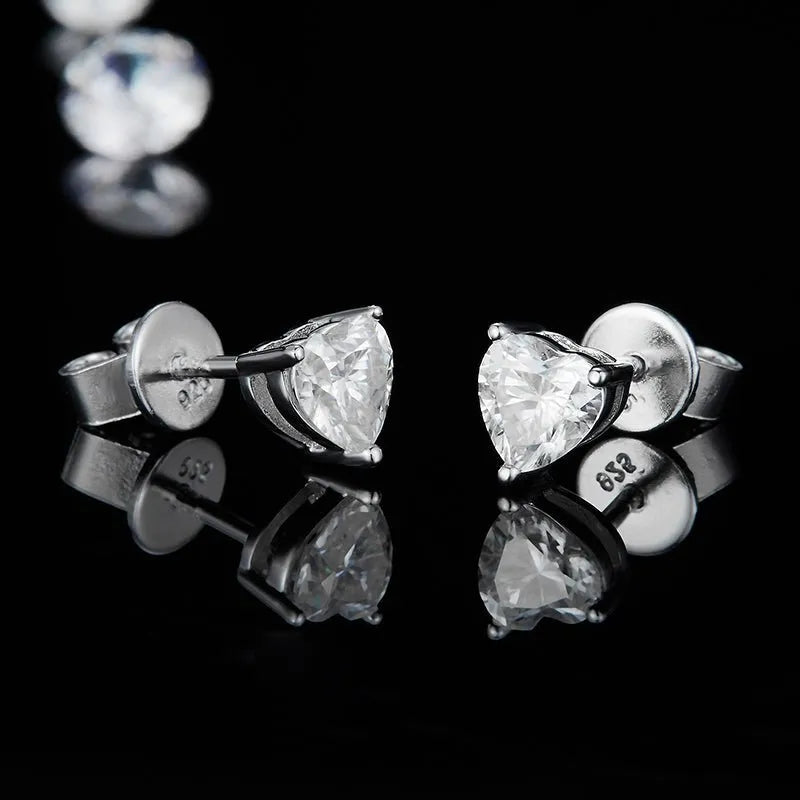 The Rhea Heart-Cut Moissanite Earrings - Chantal Vaulet