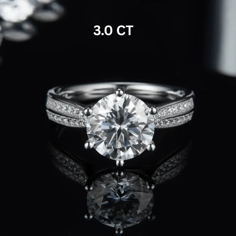 The Seraphielle Round-Cut Moissanite Ring 0.5CT, 1.0CT, 1.5CT, 2.0CT, 3.0CT - Chantal Vaulet
