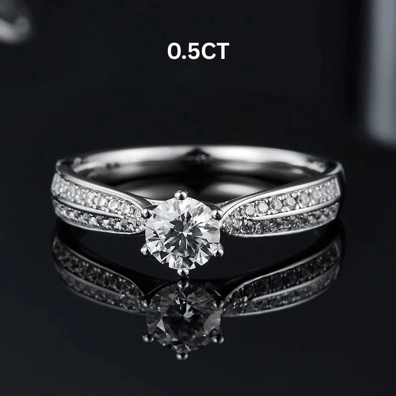The Seraphielle Round-Cut Moissanite Ring 0.5CT, 1.0CT, 1.5CT, 2.0CT, 3.0CT - Chantal Vaulet