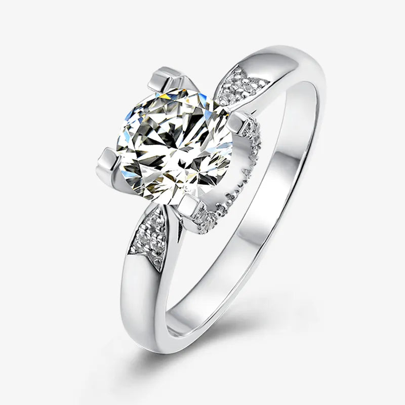 The Seraphine – Moissanite Side-Stone Engagement Ring 1CT - Chantal Vaulet