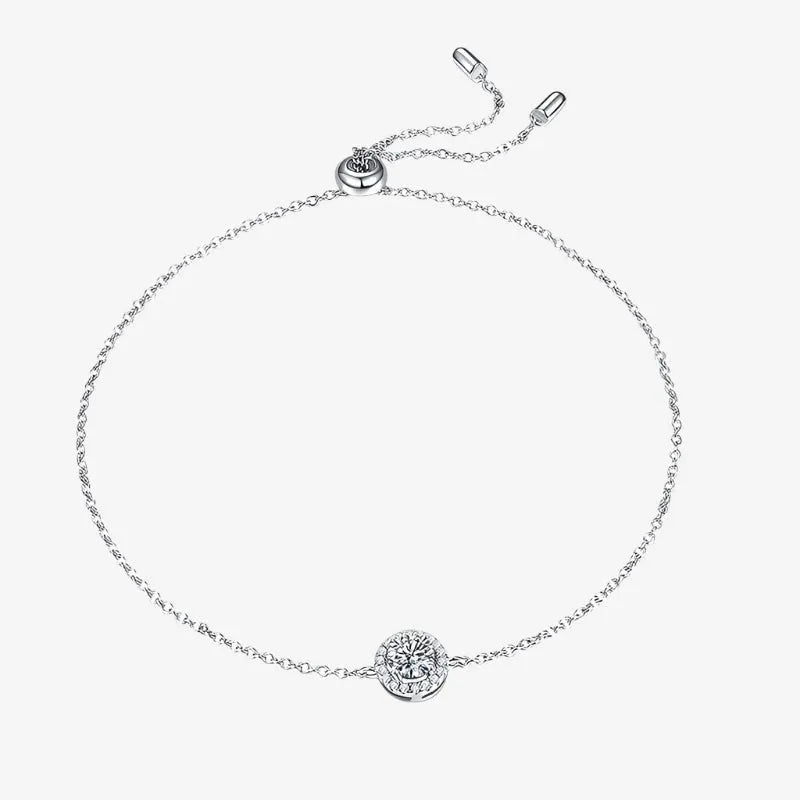 The Serina Moissanite Halo Adjustable Bracelet - Chantal Vaulet