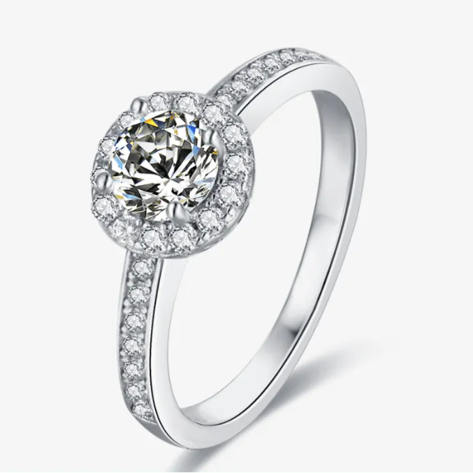The Solenne Moissanite Halo Ring 0.5CT - Chantal Vaulet
