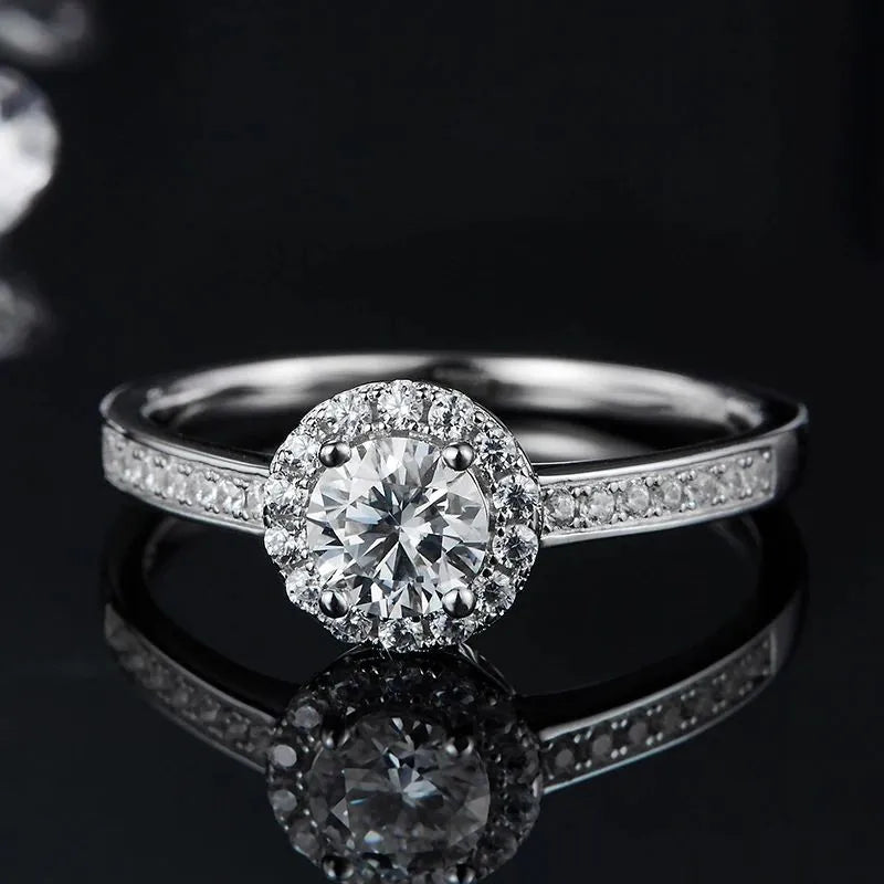 The Solenne Moissanite Halo Ring 0.5CT - Chantal Vaulet