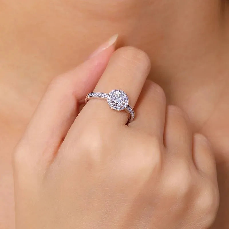 The Solenne Moissanite Halo Ring 0.5CT - Chantal Vaulet