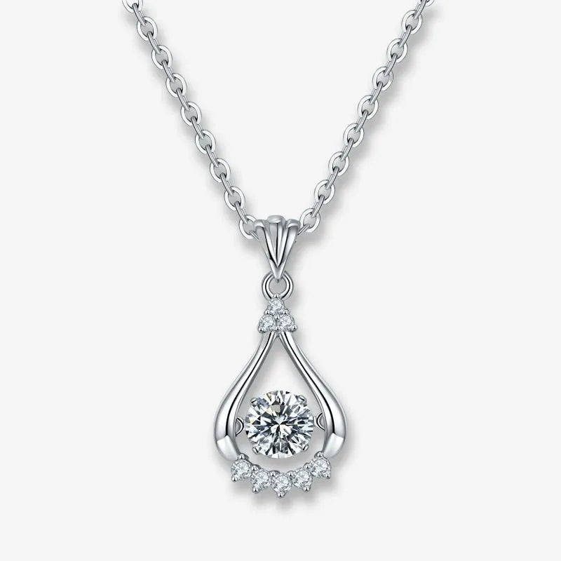 The Valessia Moissanite Dancing Teardrop Necklace - Chantal Vaulet