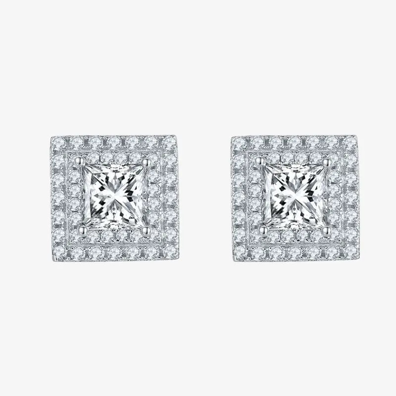 The Velanique Moissanite Heart Halo Earrings - Chantal Vaulet