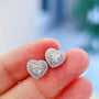 The Velarisse Moissanite Heart Halo Earrings - Chantal Vaulet