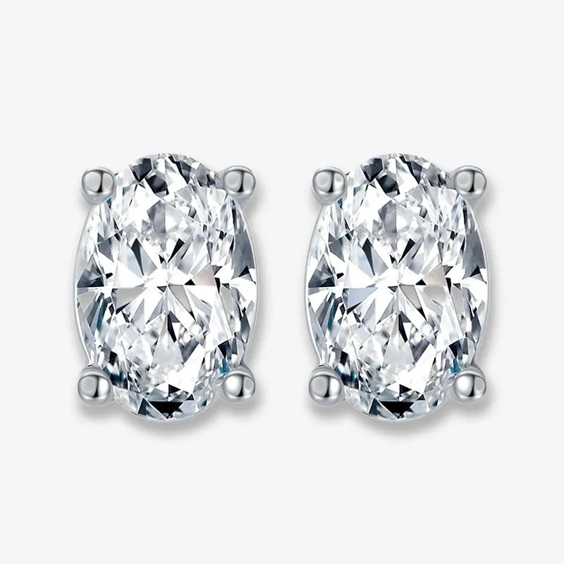 The Vesta Oval Moissanite Earrings - Chantal Vaulet