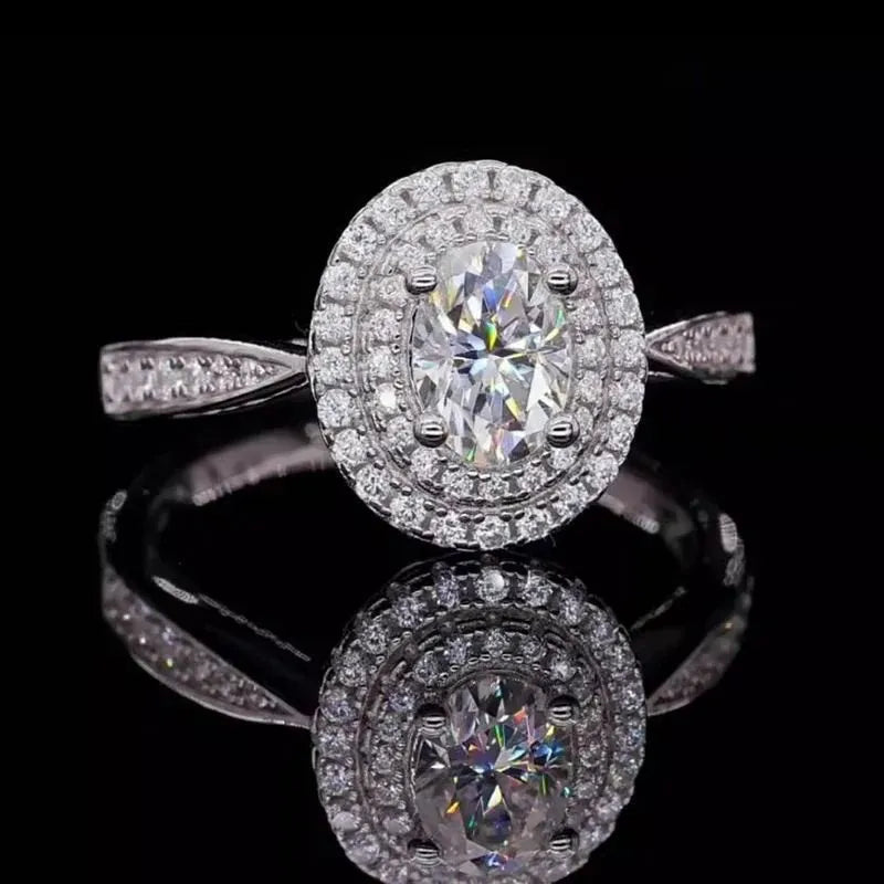 The Vivienne Oval-Cut Moissanite Halo Ring - Chantal Vaulet