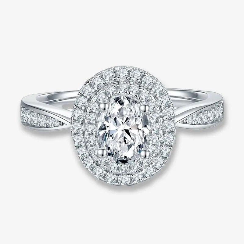 The Vivienne Oval-Cut Moissanite Halo Ring - Chantal Vaulet