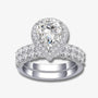 The Zephyra - Pear Cut Moissanite Halo Ring 3CT - Chantal Vaulet