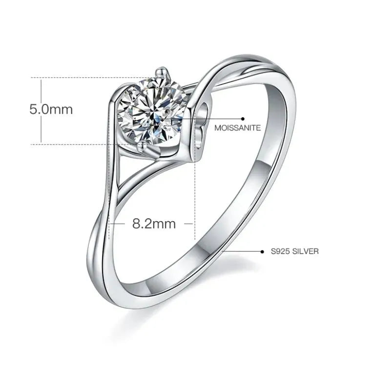 The Zorielle 0.5CT Round-Cut Moissanite Ring - Chantal Vaulet