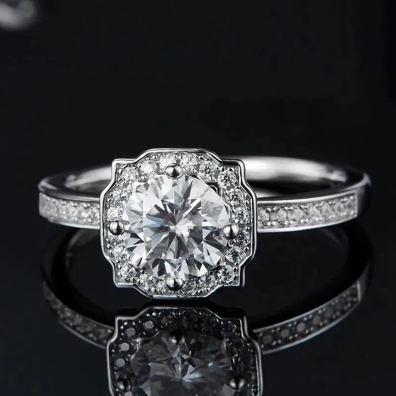 The Orliana Moissanite Halo Ring RING by Chantal Vaulet