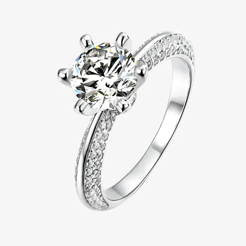 Estrella Moissanite Pavé Halo Engagement Ring 1.0CT RING by Chantal Vaulet