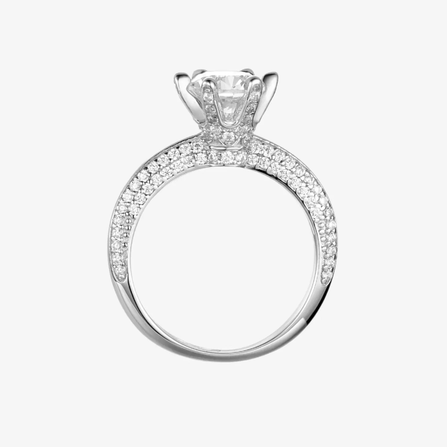 Estrella Moissanite Pavé Halo Engagement Ring 1.0CT RING by Chantal Vaulet