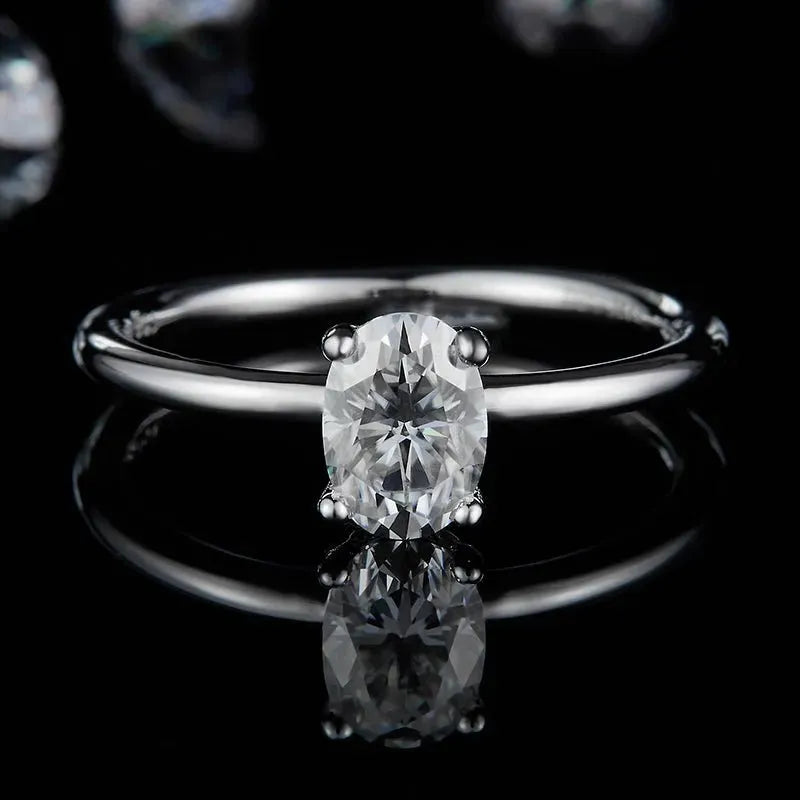 Lyric - Moissanite 1.0CT Oval Solitaire Ring RING by Chantal Vaulet