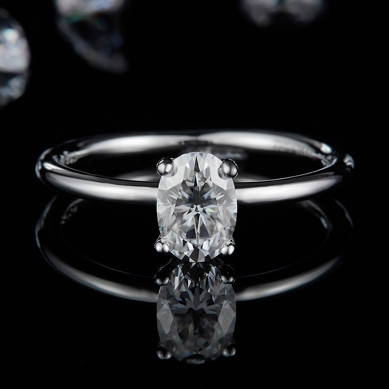 Lyric Moissanite 1.0CT Oval Solitaire Ring 💍✨ Perfect for engagement and weddings! Amazing value with elegance and shine.
