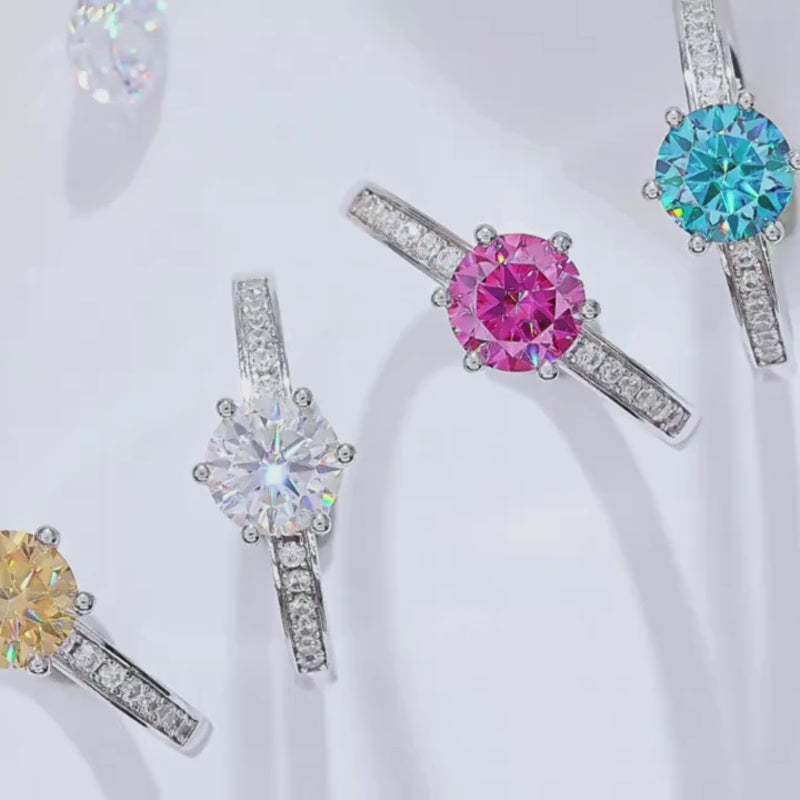 Stunning collection of colorful rings featuring Moissanite gemstones, perfect for engagements or weddings. 💍✨ Amazing value!