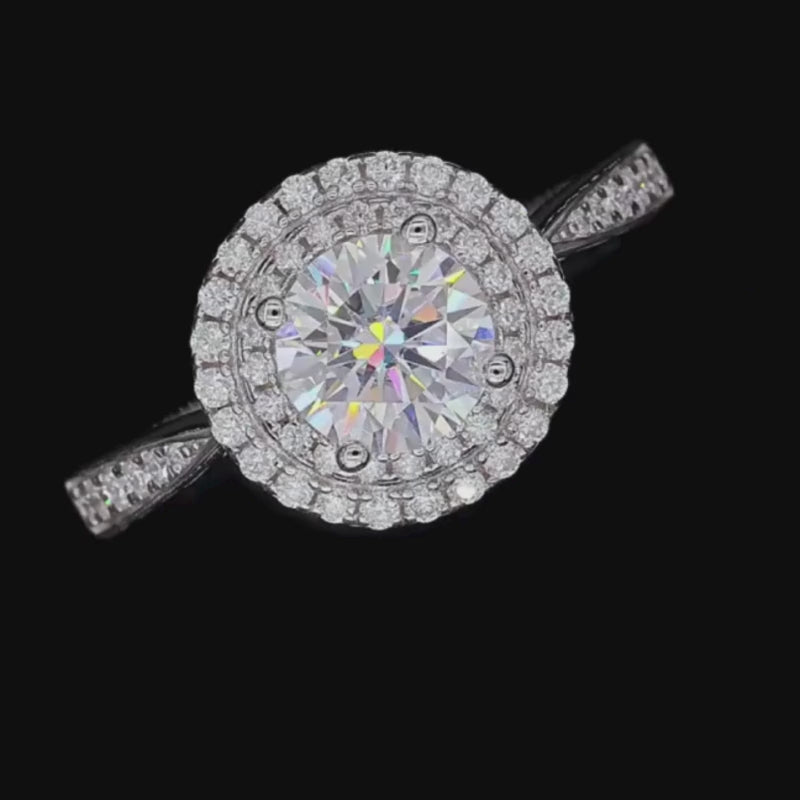 Shop The Camilia Round-Cut Moissanite Halo Ring today at Chantal Vaulet. Discover stunning jewelry collections, crafted for style and brilliance.