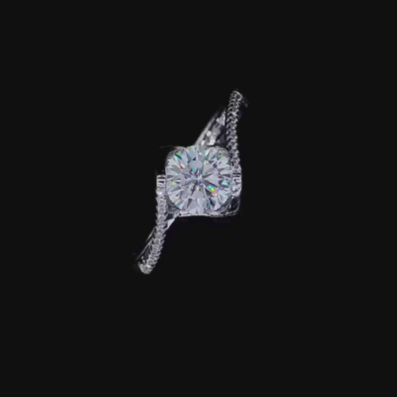 The Callista ring✨ with 1.0CT moissanite💎, elegant bypass design for engagement💍 and wedding✨, amazing value!