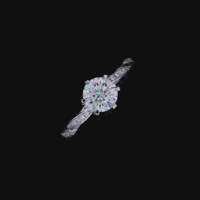 Calyra Moissanite Twist Ring 💍✨ with radiant 1.0CT Moissanite, perfect for engagement or wedding. Amazing value!