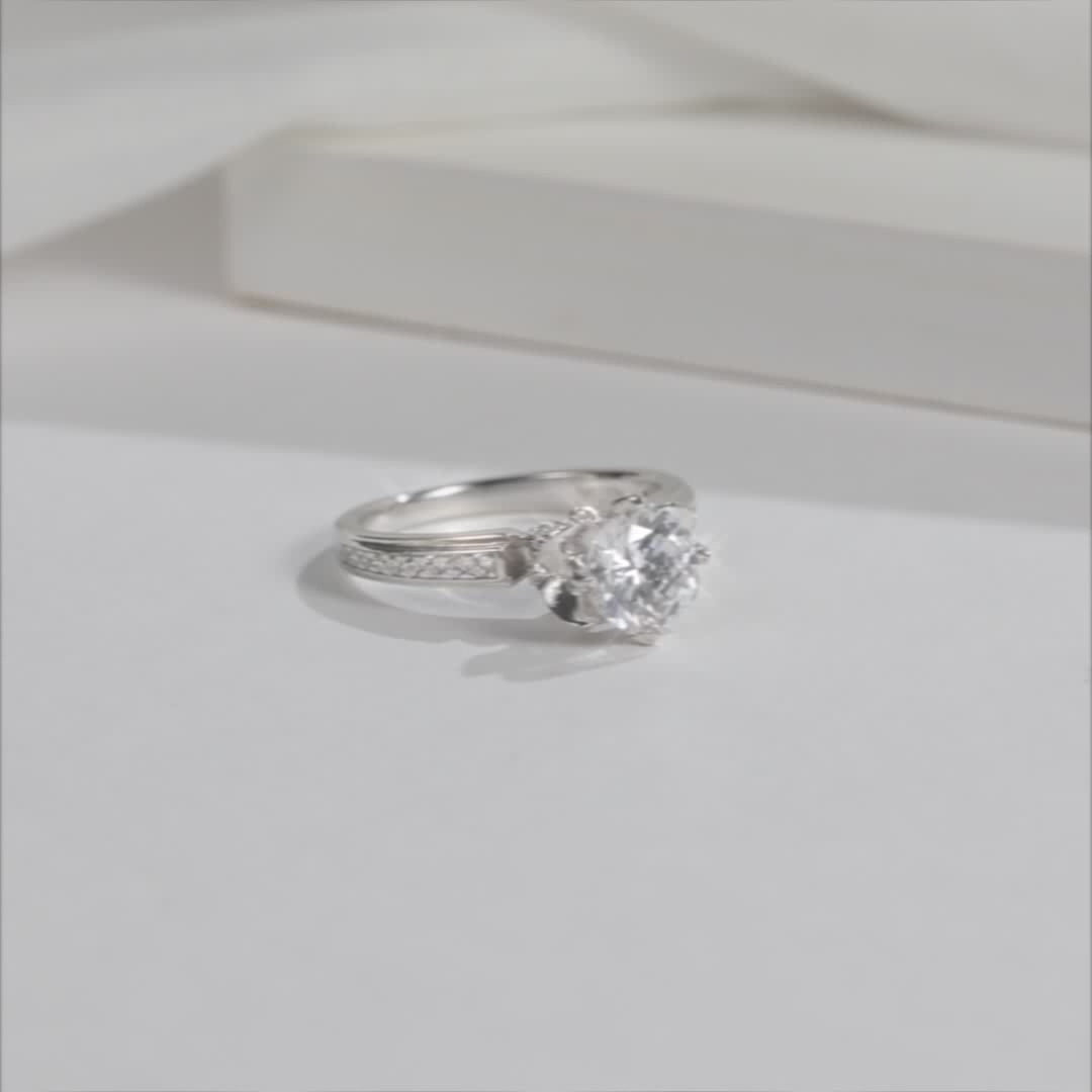 Florielle Moissanite Bloom Ring, floral design with 1.0CT Moissanite, perfect for engagement 💍✨ #AmazingValue #Wedding