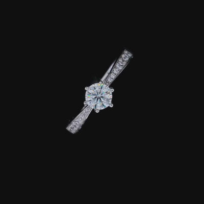 The Solaria Moissanite solitaire ring 0.5CT in a six-prong setting, symbolizing love and elegance. 💍✨ #engagement #wedding