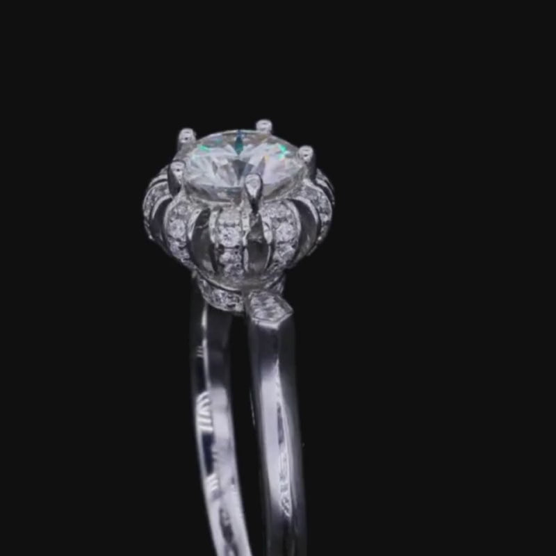 The Selmara 1CT round-cut Moissanite ring in floral setting 💍✨ Perfect for engagement or wedding! Amazing value!