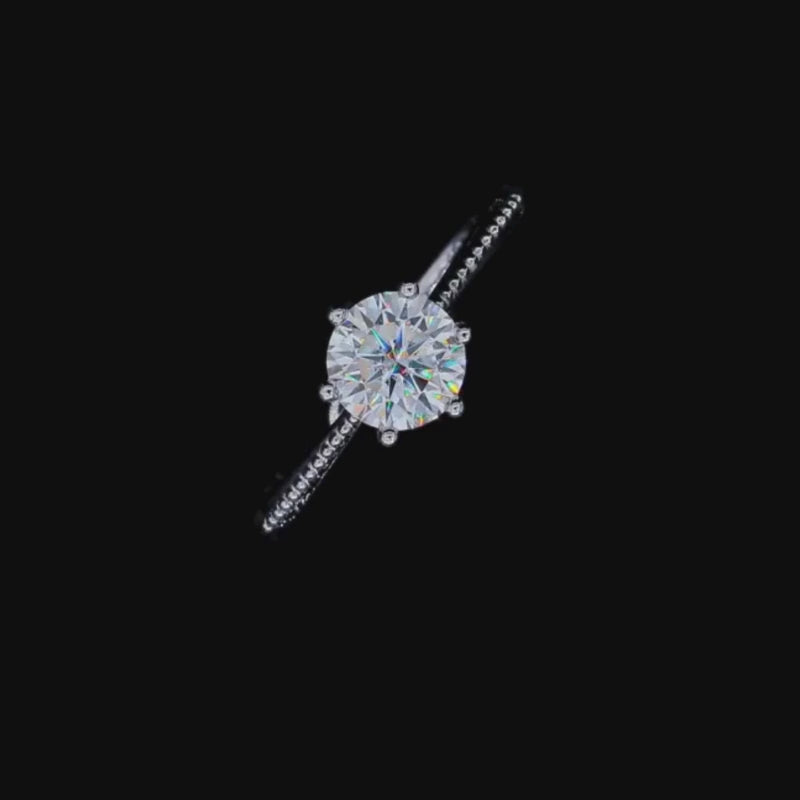 Stunning Solvienne Moissanite Solitaire Ring 💍✨, featuring a dazzling 1.0CT round-cut stone in a classic setting.