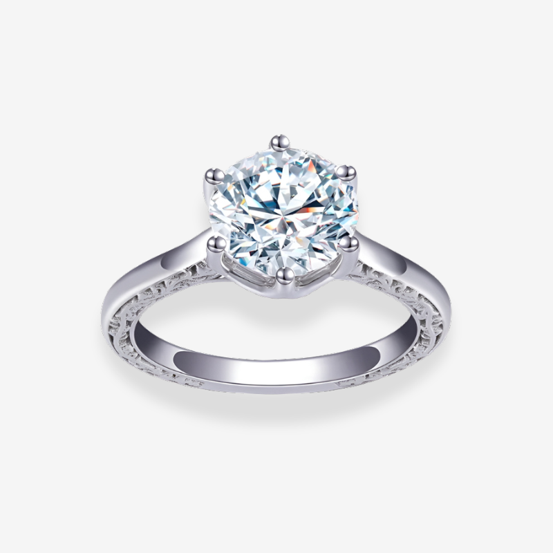 The Celestia 3CT Round-Cut Moissanite or Lab Diamond Engagement Ring – 9K/14K Gold & Platinum