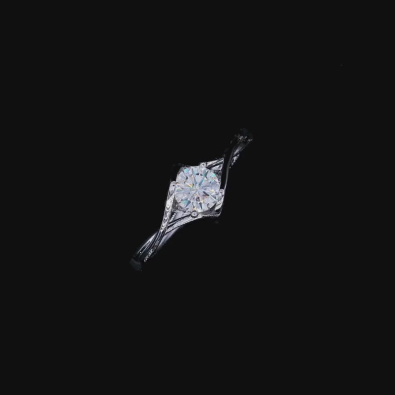 Shop The Zorielle 0.5CT Round-Cut Moissanite Ring today at Chantal Vaulet. Discover stunning jewelry collections, crafted for style and brilliance.