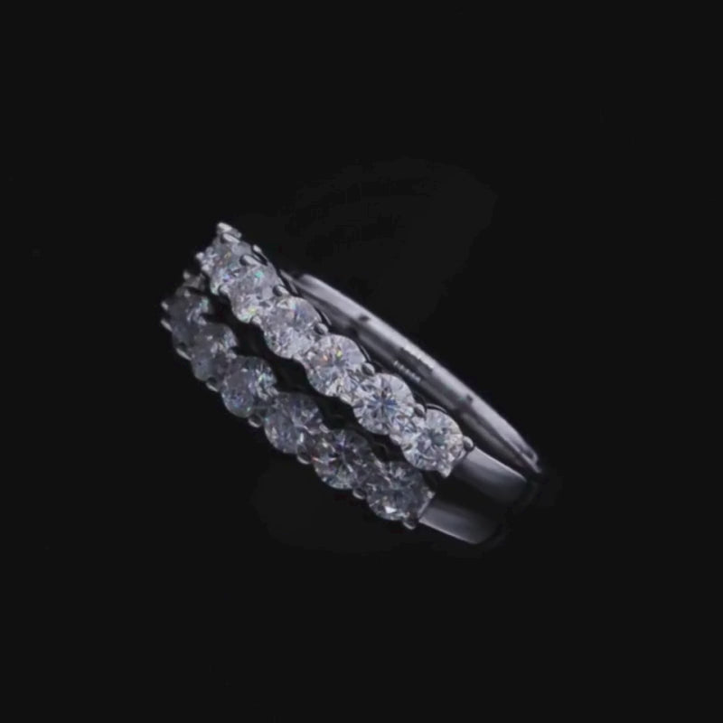 Calina Moissanite Seven-Stone Band 💍✨ 0.7CT of brilliance, perfect for wedding & engagement! Amazing value! 💖
