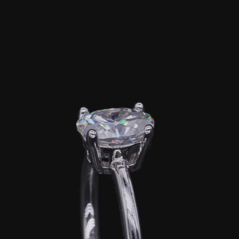 Lyric Moissanite 1.0CT Oval Solitaire Ring in Sterling Silver, perfect for engagement or wedding 💍✨ Amazing value!