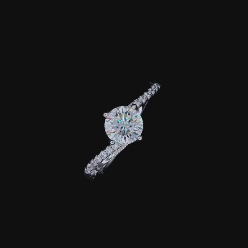 Elegant Elantria Moissanite Twist Ring 💍✨ features radiant 1.0CT stone, perfect for engagement or wedding! Amazing value!