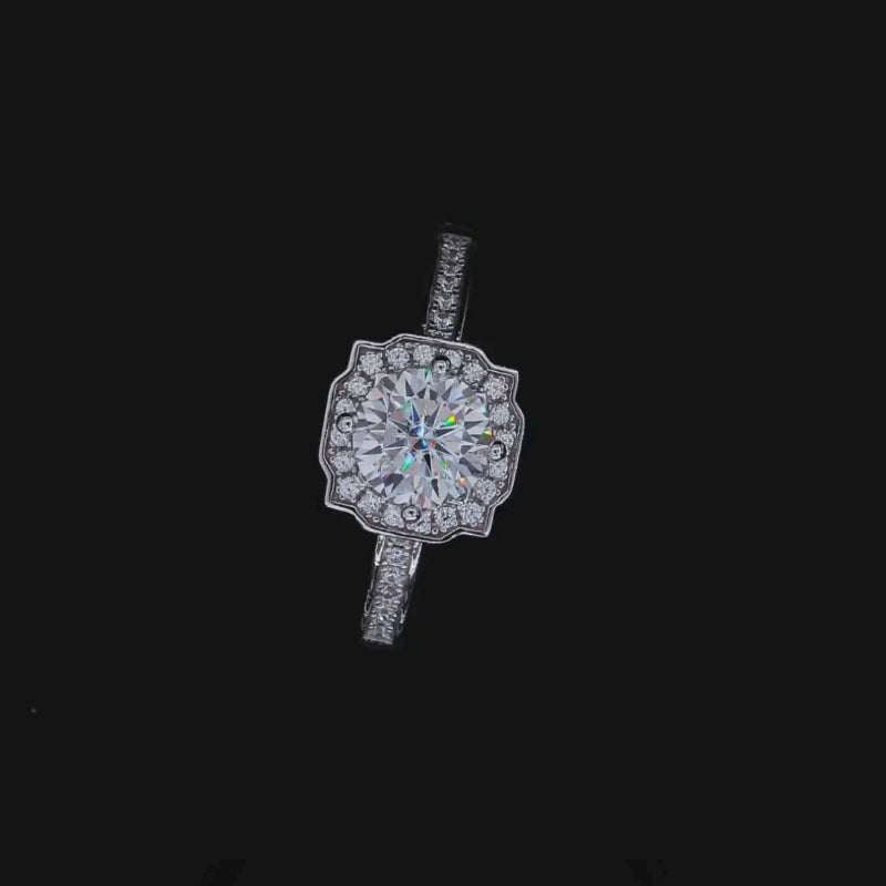 Stunning Orliana Moissanite Halo Ring 💍✨ with a radiant 1CT center and elegant pavé-set stones. Amazing value for engagement/wedding! 💖