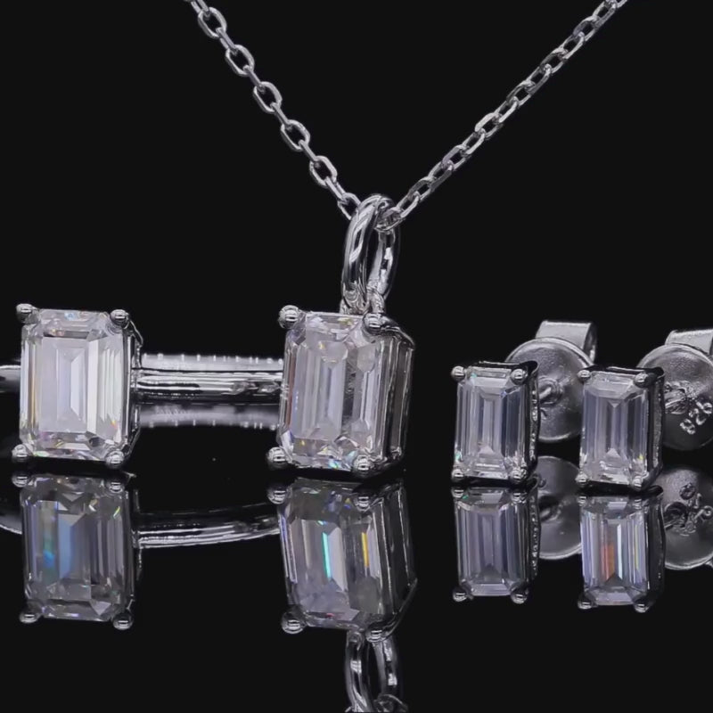 Shop The Emeralisse Moissanite Solitaire Necklace today at Chantal Vaulet. Discover stunning jewelry collections, crafted for style and brilliance.