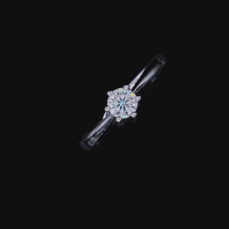 The Valoria Moissanite Solitaire Ring 0.5CT: Timeless elegance, crafted in 14K white gold 💍✨ Perfect for engagement or wedding! #AmazingValue