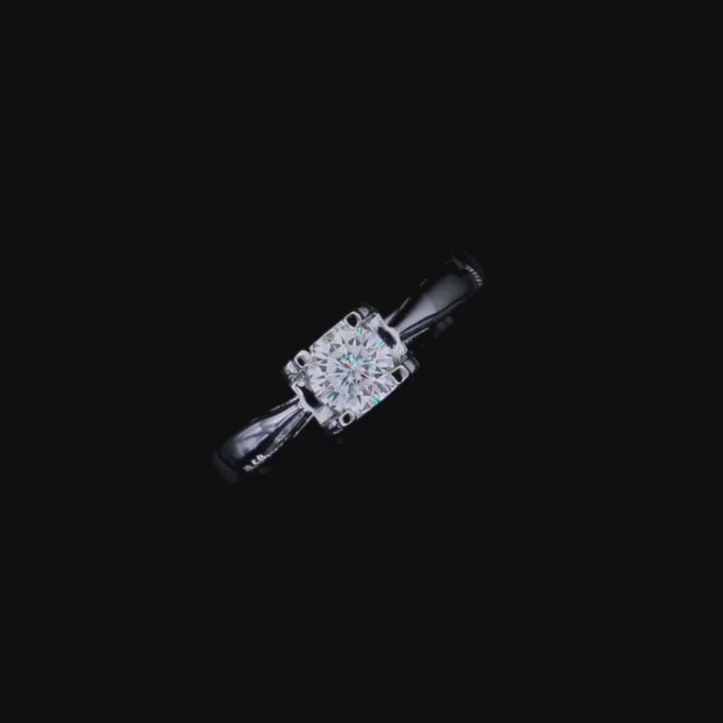 Elegant 0.5CT round-cut Moissanite ring 💍✨ for engagements and weddings, offering amazing value. Perfect for timeless love!