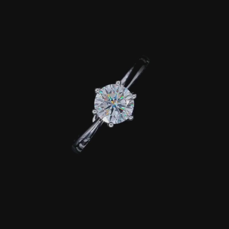 💍 The Sylvessa Moissanite Ring with 1CT round-cut stone, perfect for engagement and wedding. Amazing value! 💎✨