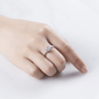 Graceful hand showing Rosalind Moissanite Engagement Ring 💍✨, featuring 1.0ct brilliance and unique design.