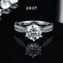 Gorgeous 2.0CT round-cut Moissanite ring with zirconia accents; perfect for engagement or wedding 💍✨ #amazingvalue
