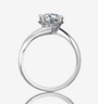Solara Moissanite engagement ring 💍 with 1.0ct gem in sunburst prong setting, perfect for weddings ✨. Amazing value!
