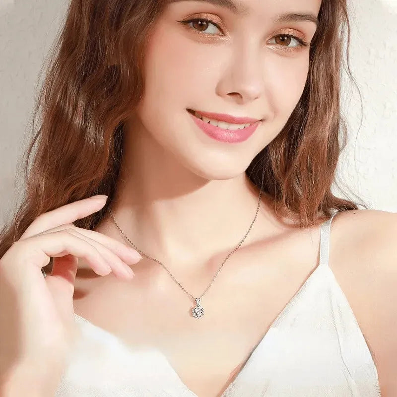 The Alinora Moissanite Solitaire Necklace PENDANT by Chantal Vaulet