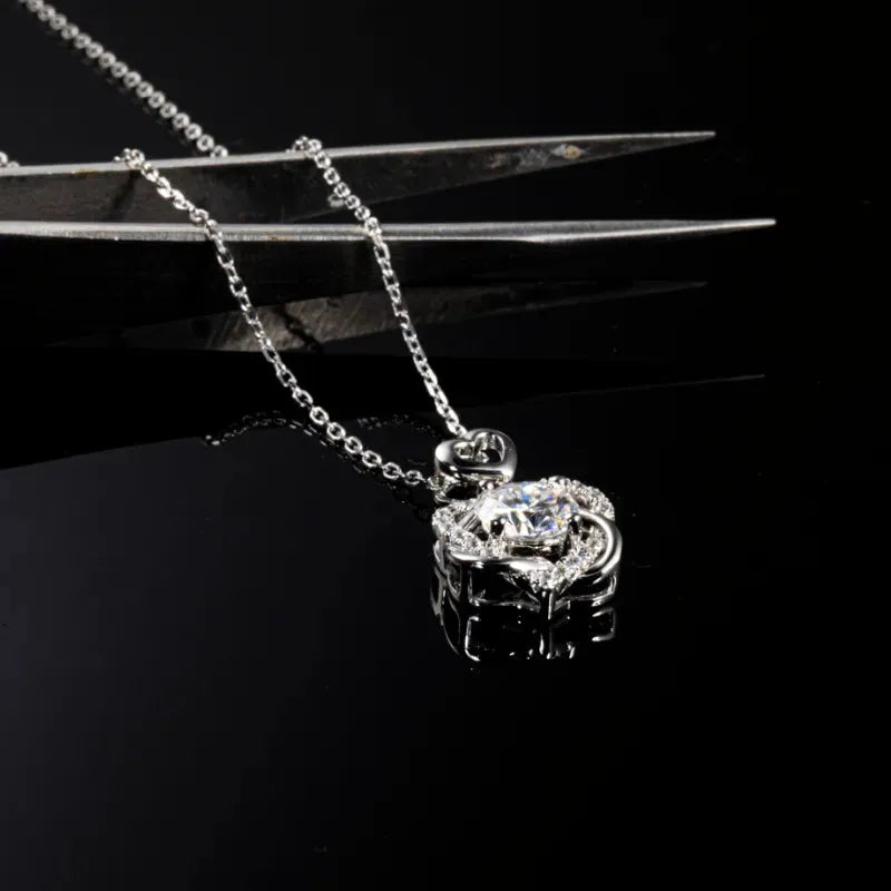 The Amarisse Moissanite and Gemstone Infinity Necklace PENDANT by Chantal Vaulet