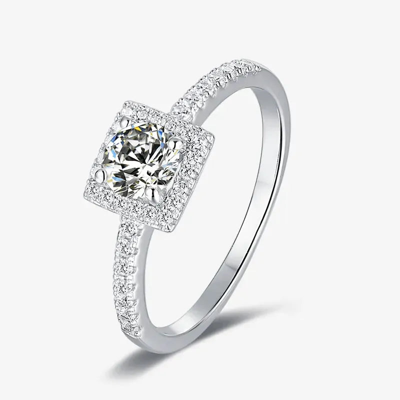 The Amorette – Moissanite Halo Engagement Ring 0.5CT RING by Chantal Vaulet