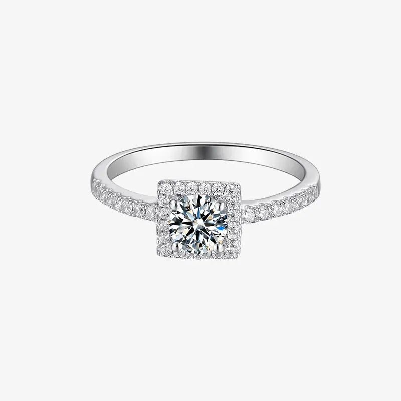 The Amorette – Moissanite Halo Engagement Ring 0.5CT RING by Chantal Vaulet