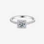 The Amorette Moissanite halo engagement ring with 0.5CT center and 34 side stones. Perfect for weddings! 💍✨ Amazing value!