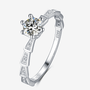 The Arcelia Moissanite Geometric Ring 💍✨ featuring a 0.5CT round-cut stone and unique geometric design. Perfect for engagement! #AmazingValue